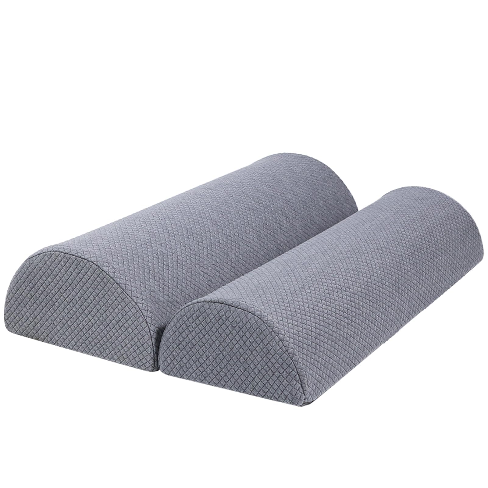 Photo 1 of M Mute Touch 2PCS Knee Pillow for Sleeping, Half Moon Bolster Pillow for Neck, Legs, Ankle Foot & Knee Support, High Density Foam for Leg Elevation (19.6''x6.7''x3.5'', 19.6''x7.8''x4.3'')