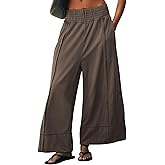 TAQCUX Womens Wide Leg Pants Casual Elastic High Waist Baggy Sweatpants Loose Cotton Lounge Palazzo Trousers