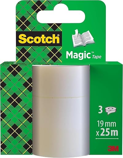 Scotch Magic Invisible Tape 3 Refill Rolls 19mm x 25m General Purpose