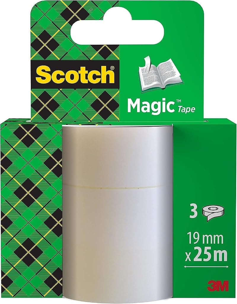 Scotch Magic Invisible Tape 3 Refill Rolls 19mm x 25m General Purpose