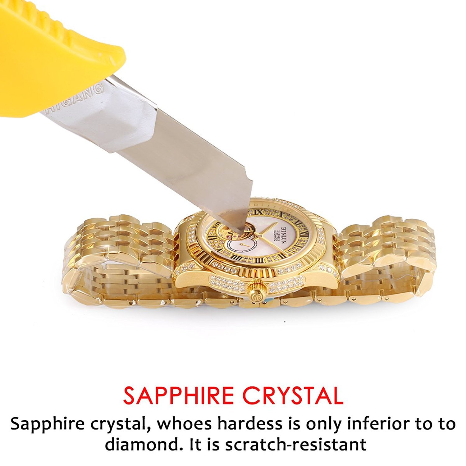 BINLUN Mens Watches Automatic Mechanical Double Sided Skeleton Gold Watch Automatic Mens Watches 18K Gold Plated Luxury Watches, Gold 9, Fashion