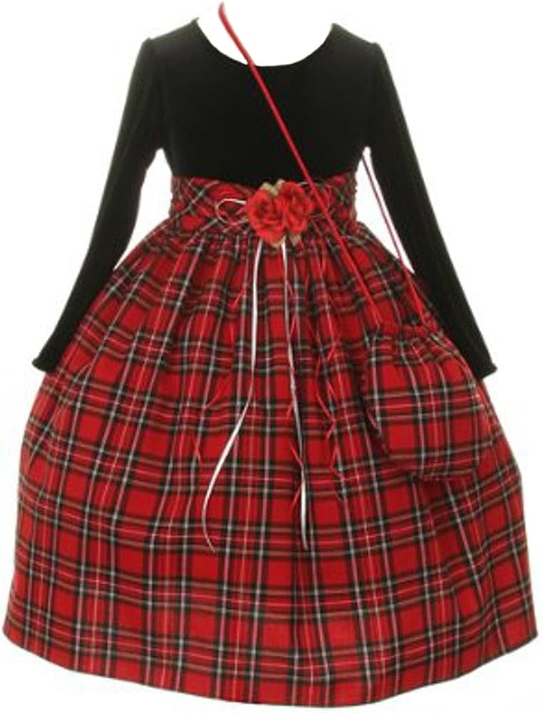 girls tartan christmas dress