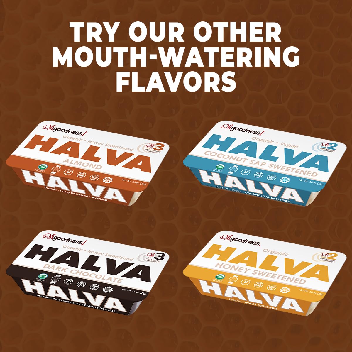 OhGoodness! Organic Honey Halva - 3 Pack - Only
