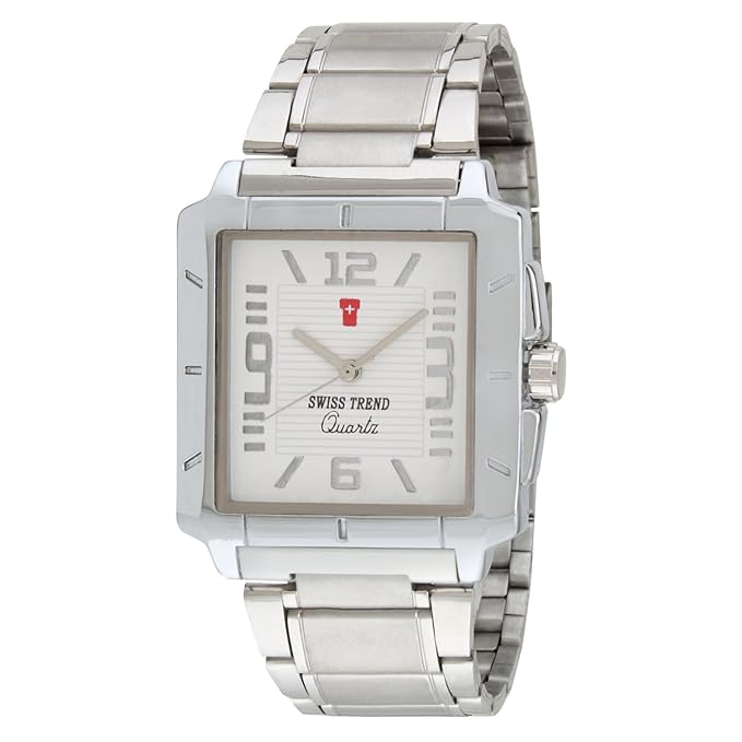 Swiss Trend Latest Design Wrist Watch with Stainless Steel Strap and White dial