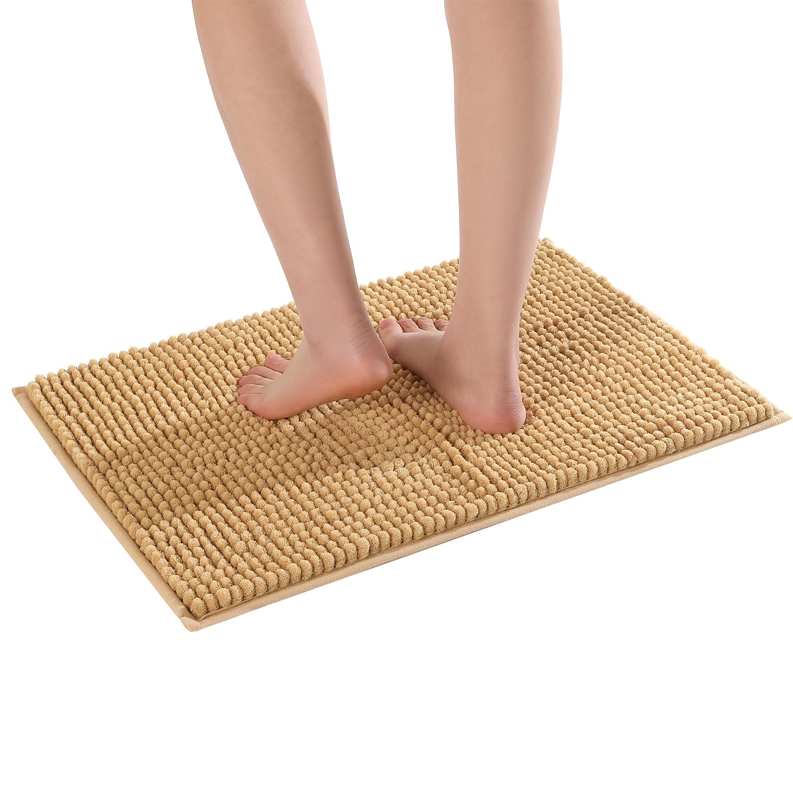 Pincy Chenille Non-slip Bath Mat - 40 x 60 cm Shaggy Microfiber Bathroom Mat - Fast Water Absorbent, Machine-washable Durable Floor Rug, Perfect for Tub, Bathroom, Room