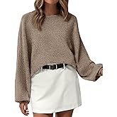 KIRUNDO Oversized Sweaters for Women Cozy Fall Fashion Boat Neck Batwing Sleeve Knit Pullover Sweater Tops Winter Clothes