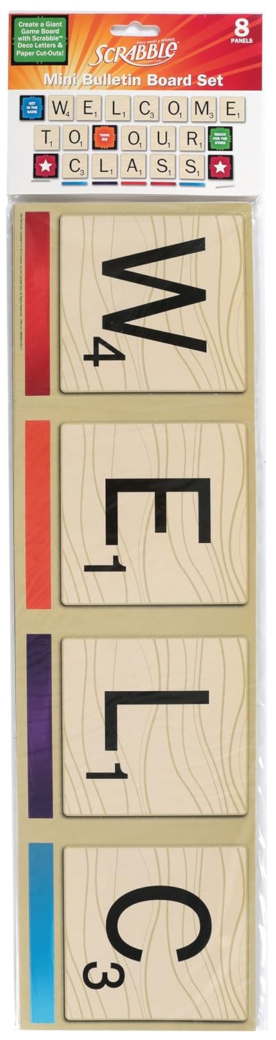 Eureka Teacher Supplies Back to School Scrabble Bulletin Board Set, 64 pcs