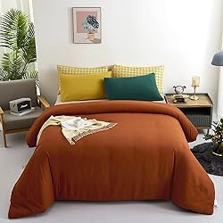 Luxlovery Caramel Comforter Set Queen Rust Bedding