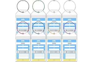XIANGXING NCL Cruise Luggage Tag Holders, Zip Seal Clear Cruise Ships Luggage Tags Holder with Steel Loops Fit for Norwegian NCL Cruise Line Ship & Itineraries Tags in 2024 & 2025 (8 Pcs with 7 Colors Ring)