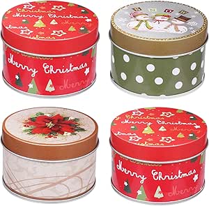 UPKOCH - 4 Cajas de Galletas de Navidad, Caja de Regalo ...