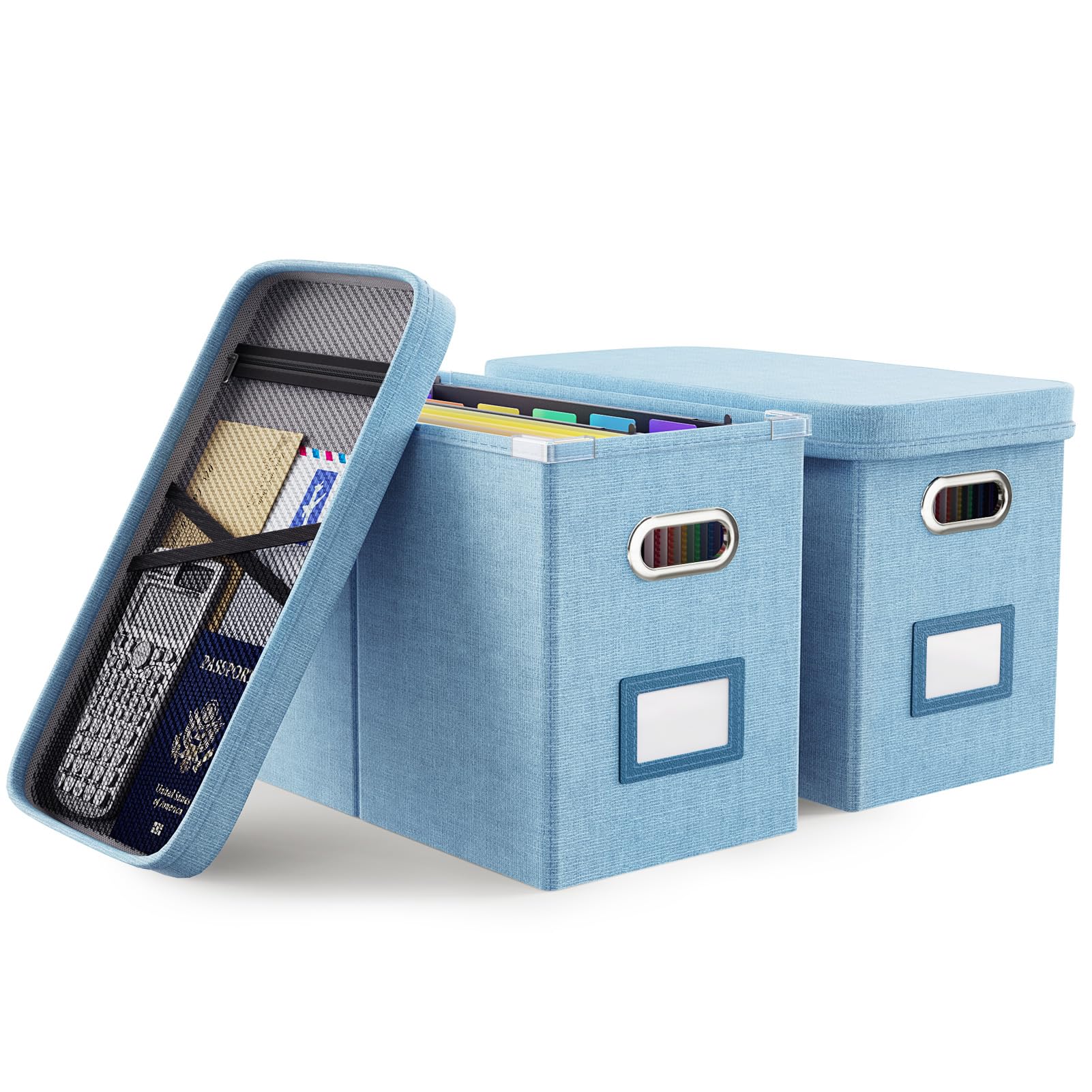 Oterri File Organizer Box with Lid, Hanging Filing