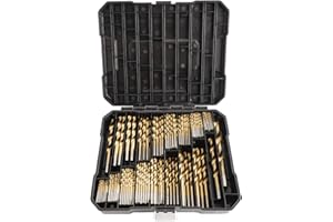 Yaegoo Titanium Twist Drill Bit Set - 230 Pcs High Speed Steel with Storage Case for Steel, Wood, Plastic, Metal, Copper, Alu