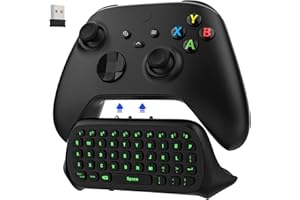 MoKo Green Backlight Keyboard for Xbox One Controller, Xbox Series X/S, Wireless Gaming Chatpad Keypad with USB Receiver&3.5m