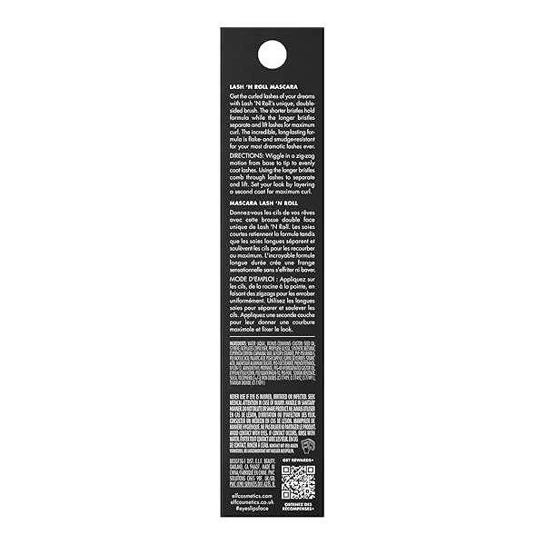 E.L.F. LASH ‘N ROLL MASCARA, CURLING MASCARA FOR VISIBLY LIFTED LASHES, LIFTS & SEPARATES LASHES. LONG-LASTING FORMULA, VEGAN & CRUELTY-FREE, DEEP BROWN