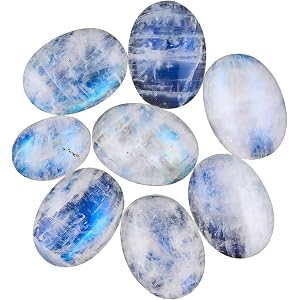 3 Pcs,18X13 MM, YASHEE Natural Rainbow Moonstone Oval Shape Gemstone, Blueish Wholesale Bulk Lot,DIY Jewelry Making Supply, H
