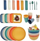 YEEBECA 67-Piece Unbreakable Dinnerware Set for 6 - BPA-Free Camping Tableware view 1