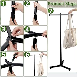 Blulu Heavy Duty Adjustable Shopping Bag Rack Metal