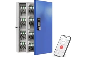 WeHere 192 Key Lock Box Wall Mount, APP Bluetooth/Wi-Fi, OTP/Fixed Code, Smart Key Cabinet with Tag, Key Organizer Holder box for Office, Valet, Realtor, Hotel Key Management