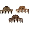 Goody Claw Clips, 3 Pieces Classic Value Pack for Women and Girls, Brown Hair Clips for Medium Volume Hair