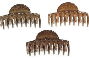 Goody Claw Clips, 3 Pieces Classic Value Pack for Women and Girls, Brown Hair Clips for Medium Volume Hair