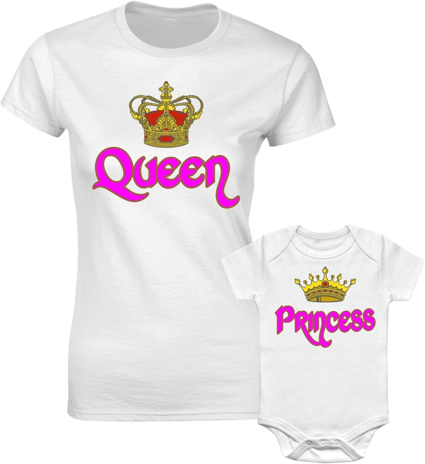 Christmas Mother Mum Son Mummy Daughter Family Matching T Shirts Queen Princess Royal Crown