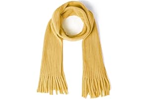 BEARUN Kids Knit Scarf Winter Fashion Solid Color Toddler Baby Scarves Neck Warmer Tassel Scarf for Boys Girls