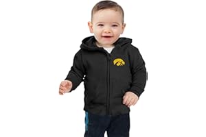 Little King NCAA Boys/Girls Infant Full Zip Cotton Fleece Hoodie Sweatshirt with Embroidered Team Logo (6M 12M 18M)