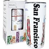 Beary Blu City Themed Artwork Tumbler Collection - Designed in the USA - 20oz Vacuum Insulated Tumbler with Lids - Stainless Steel Coffee Travel Mug with, Cup for Hot Cold Drinks (San Francisco)