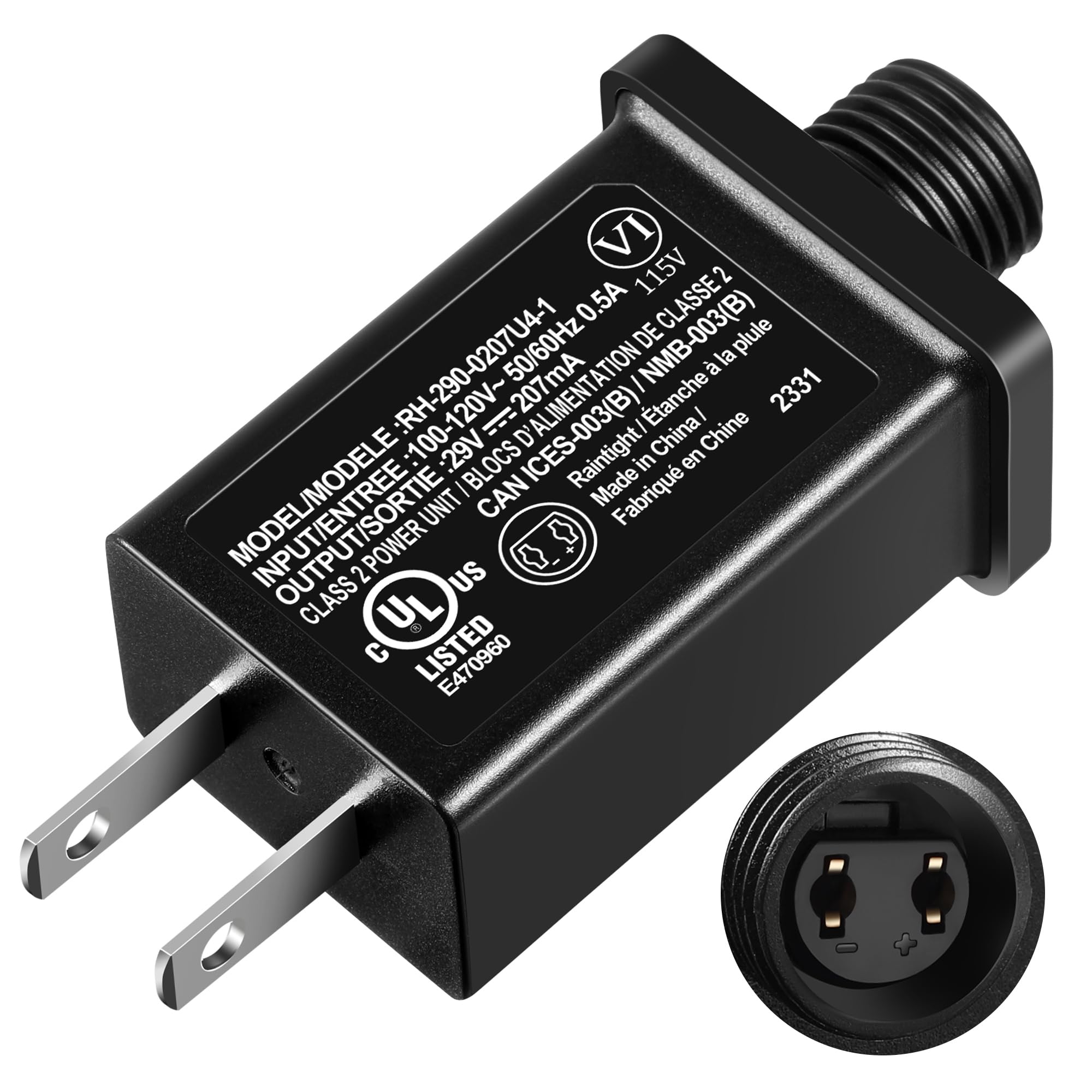 Photo 1 of Feekoon Class 2 LED Power Supply 29V 6W Transformer, Waterproof IP44 US Plug Adapter, Seasonal Use LED Driver, Low Voltage for Christmas Tree Lighting, Holiday String Light Indoor