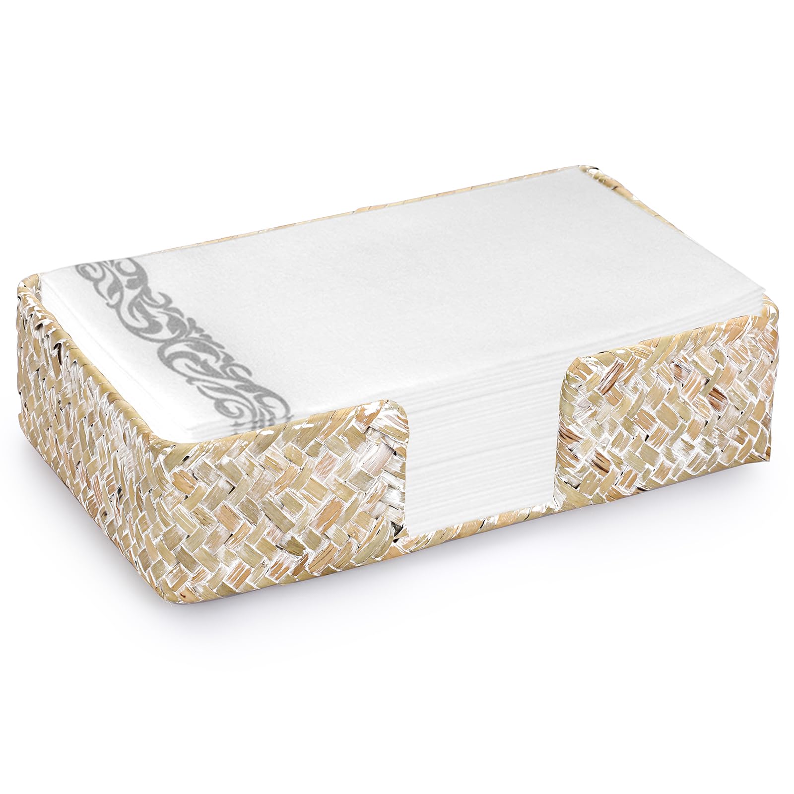 Sumnacon Napkin Holder Seagrass Guest Towel Holder Tray for Bathroom ...