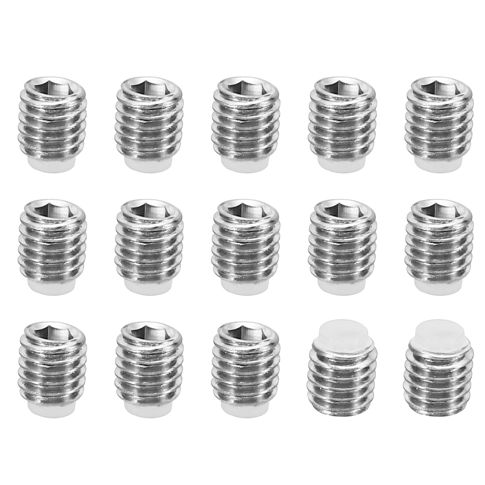 PATIKIL M5x5mm Nylon Tip Grub Screw, 15 Pack Metric Hex Socket Head Cup Point Anti Slip Set Screws Internal Hex Drive Hardware, 304 Stainless Steel