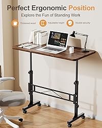 Small Standing Desk Adjustable Height, Mobile Stand