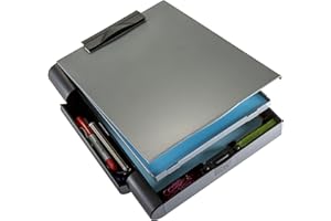 Officemate Recycled Double Storage Clipboard/Forms Holder, Plastic, Gray/Black (83357)