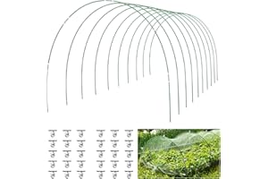 60 PCS Greenhouse Hoops Grow Tunnel 10 Sets of 8.5 FT Long Garden Hoops Kit, RIFNY Rust-Free Fiberglass Raised Beds Hoops for Garden Netting, DIY Garden Support Hoops Arch Frame