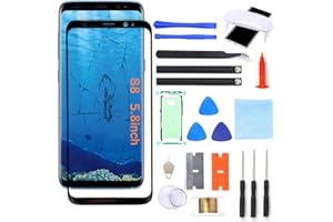 UYGHHK S8 Screen Replacement, Front Glass Outer Repair Kit Compatible with Samsung Galaxy S8 SM-G950 Series 5.8"(No LCD & Touch Digitizer)