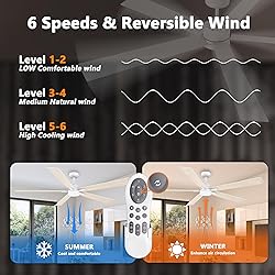 72" Large Smart Ceiling Fan with Lights