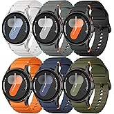 Sport Band for Samsung Galaxy Watch 7 Band 40mm 44mm,No Gap Soft Silicone Strap for Galaxy Watch 6 5 4 FE Band 40mm 44mm/Galaxy Watch 6/4 Classic 47mm 43mm 46mm 42mm/Watch 5 pro 45mm Men Women,6 Pack