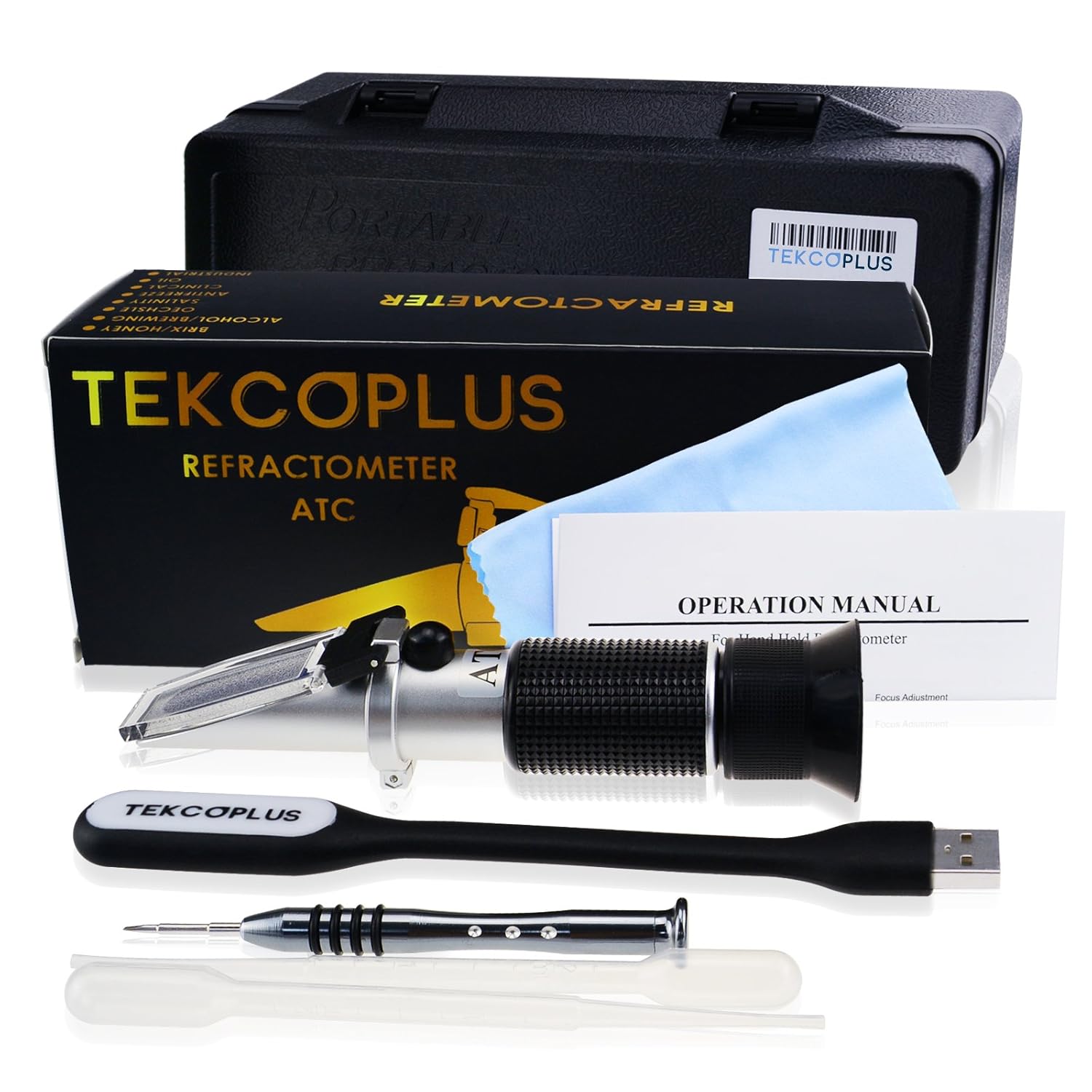 Rifrattometro Per Vino Con ATC - Doppia Scala 0-25% Alcol E 0-40% Brix, Con LED E Pipette