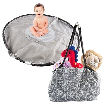 grey toy storage bag
