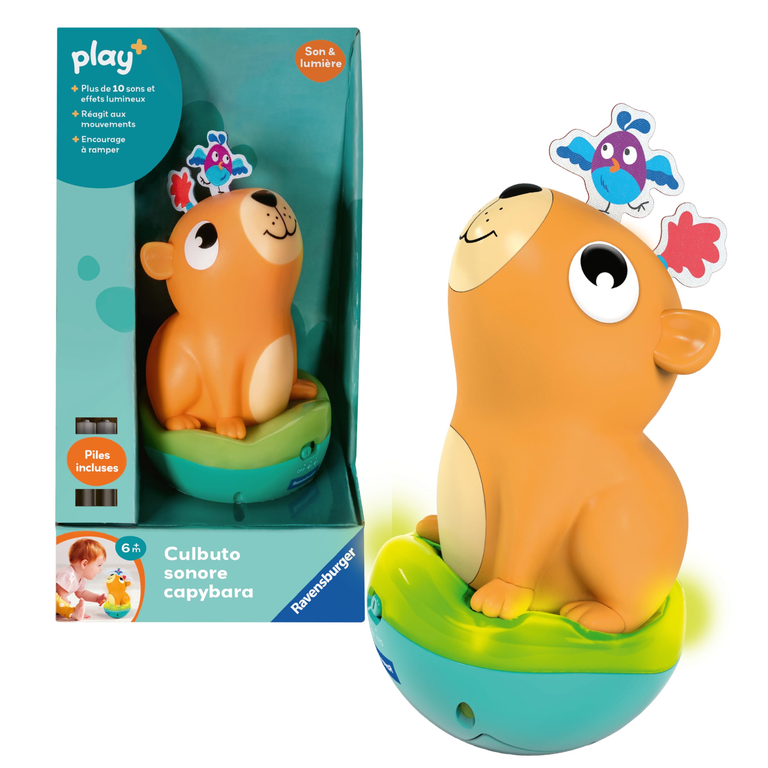 Ravensburger Play + Capybara Sound Culbuto 34019 Baby Toy from 6 Months French Version