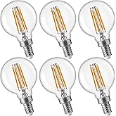FLSNT G16.5 Dimmable LED Candelabra Bulbs 60W Equivalent, LED E12 Chandelier Light Bulbs, 550LM, CRI90, 5.5W, AC 120V, 6 Pack
