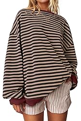 UEU Womens Striped Shirt Casual Long Sleeve