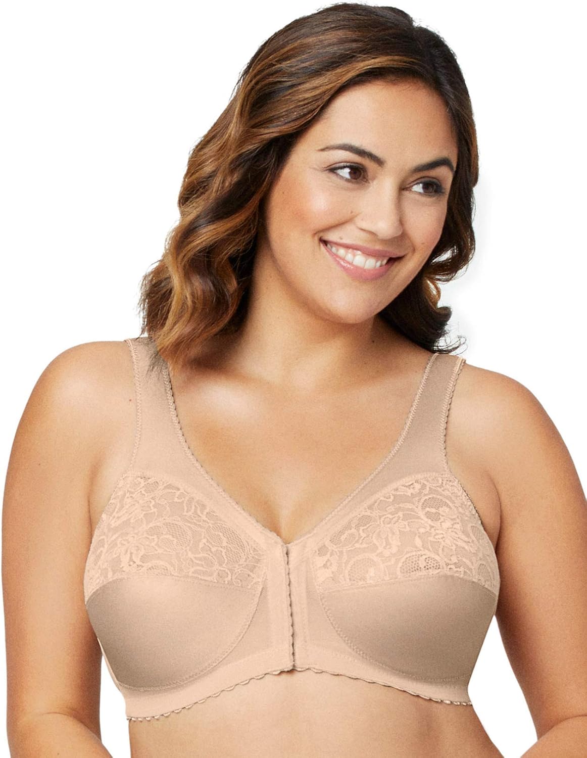 Glamorise Women's Full Figure MagicLift Front Close Support Bra #1200 at  Women’s Clothing store: Bras