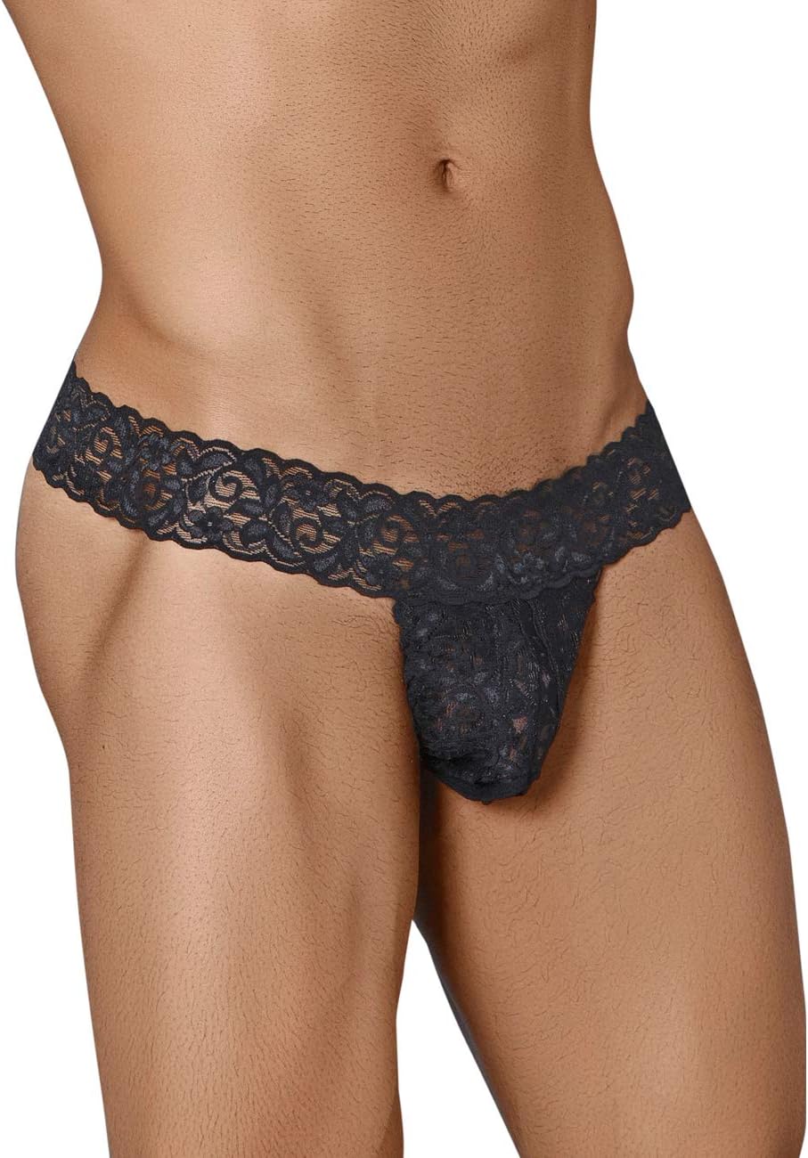 LOVERG Men's Innerwear Lingerie Thong Brief G String Underwear (Free Size Waist 28"-34" Inches)