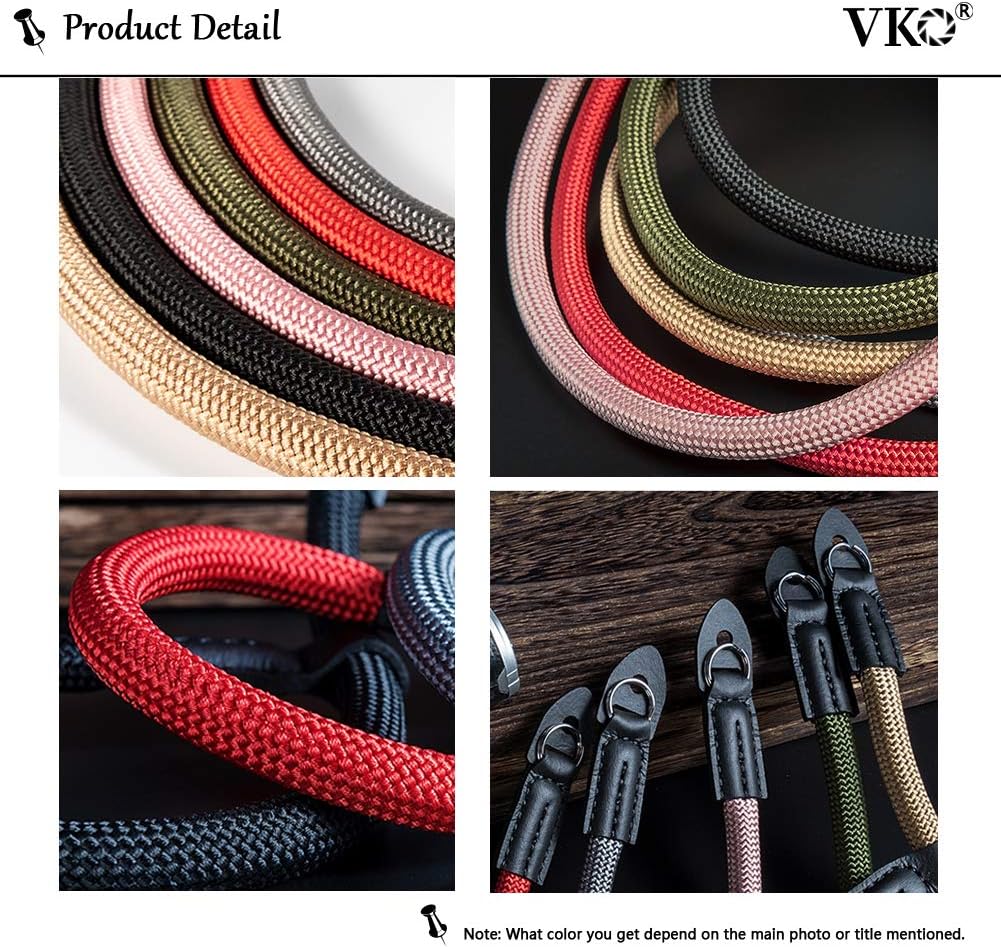 VKO Vintage Camera Neck Strap,Nylon Rope Camera Shoulder Straps for Photographers Film DSLR Grey, 100 - Image 5