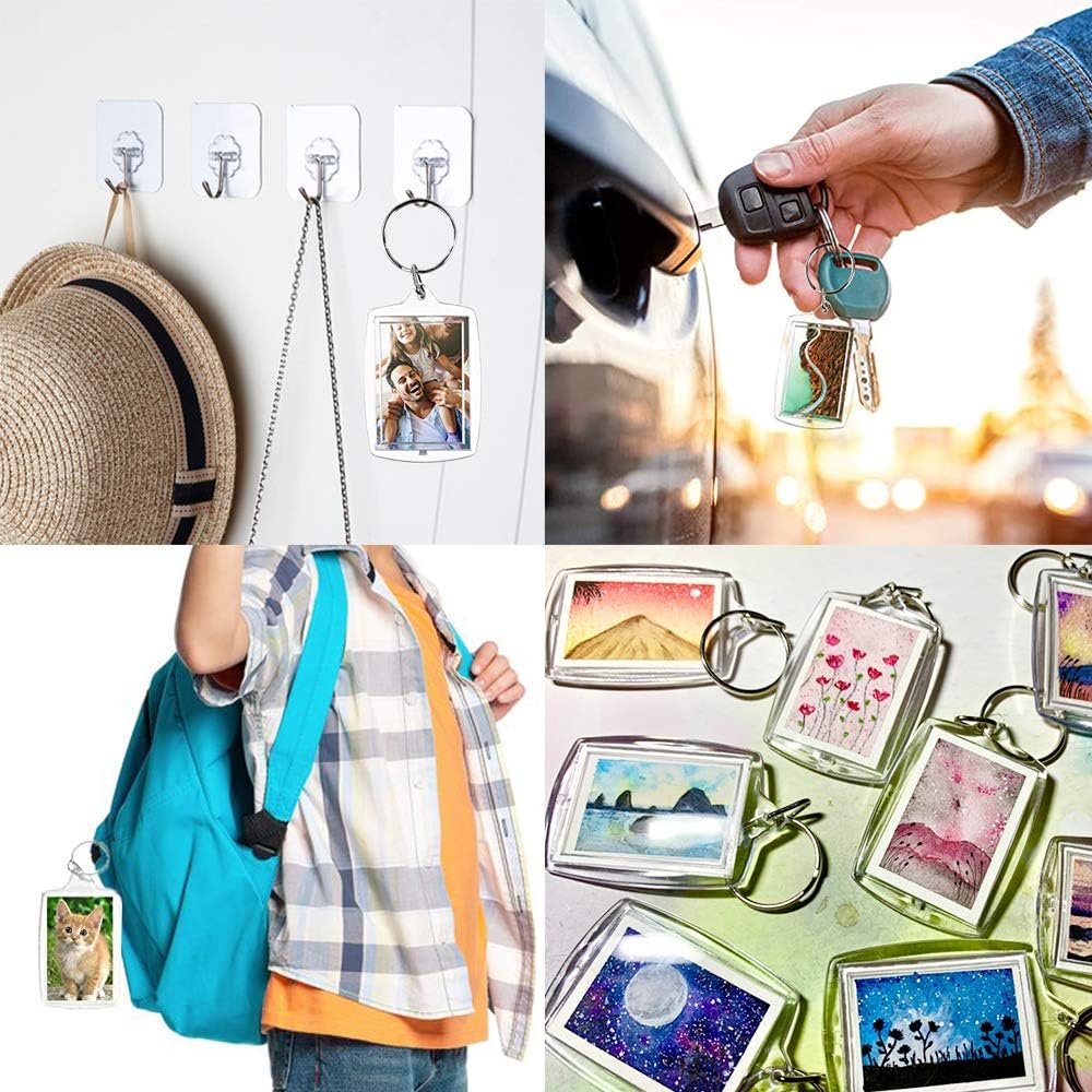 30 Pcs Acrylic Photo Frame Keyrings, Clear Picture Insert Keychains, Snap-in Custom Personalized Keychain for Gift, Artwork (Rectangle, 1.5 x 2.1 Inch) at  Men’s Clothing store