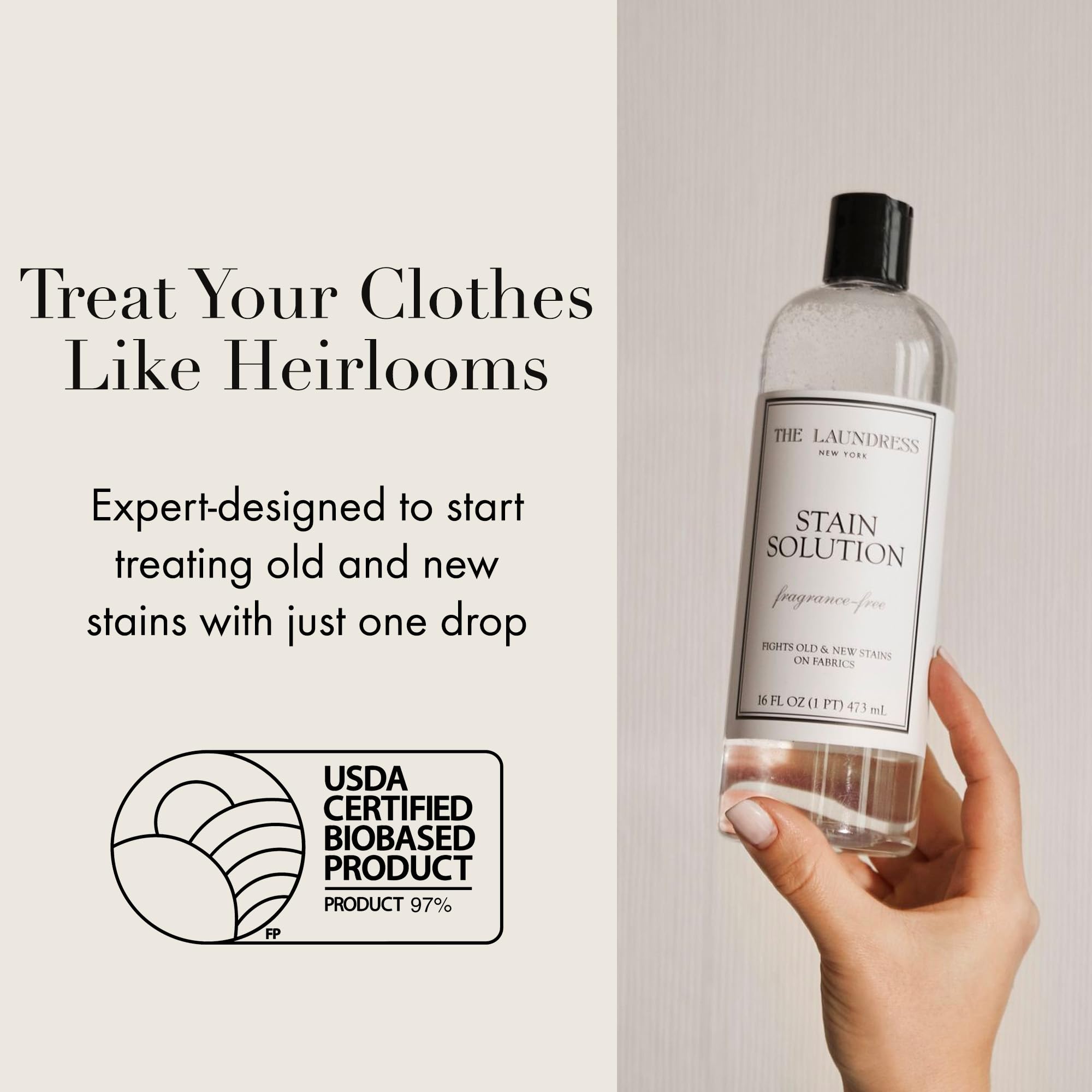 The Laundress The Laundress Stain Solution, Laundry Stain Treatment, Stain Remover for Makeup, Red Wine, Coffee, Grass, & More, 16 Fl Oz