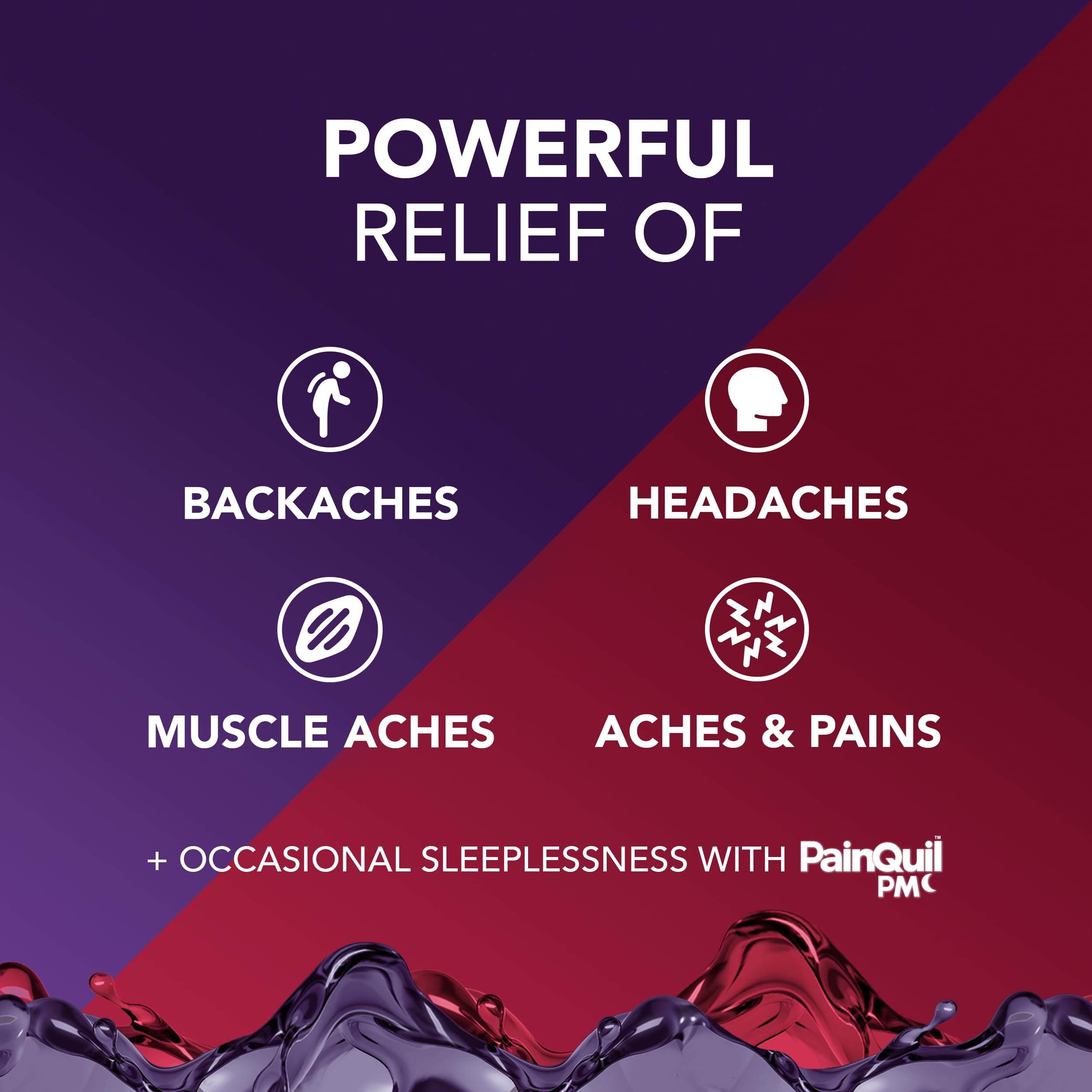 Vicks PainQuil & PainQuil PM Pain Relief Liquid, 1000mg Acetaminophen, 2x12 oz