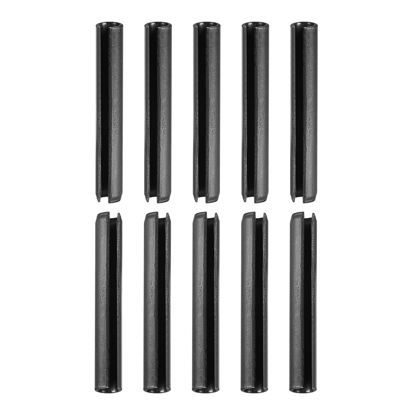 DTGN 6mmx40mm(DxL) Slotted Spring Pin - 20Pack - Good for Home Machine Fastener - 65Mn Spring Dowel Tension Roll Pin - Black