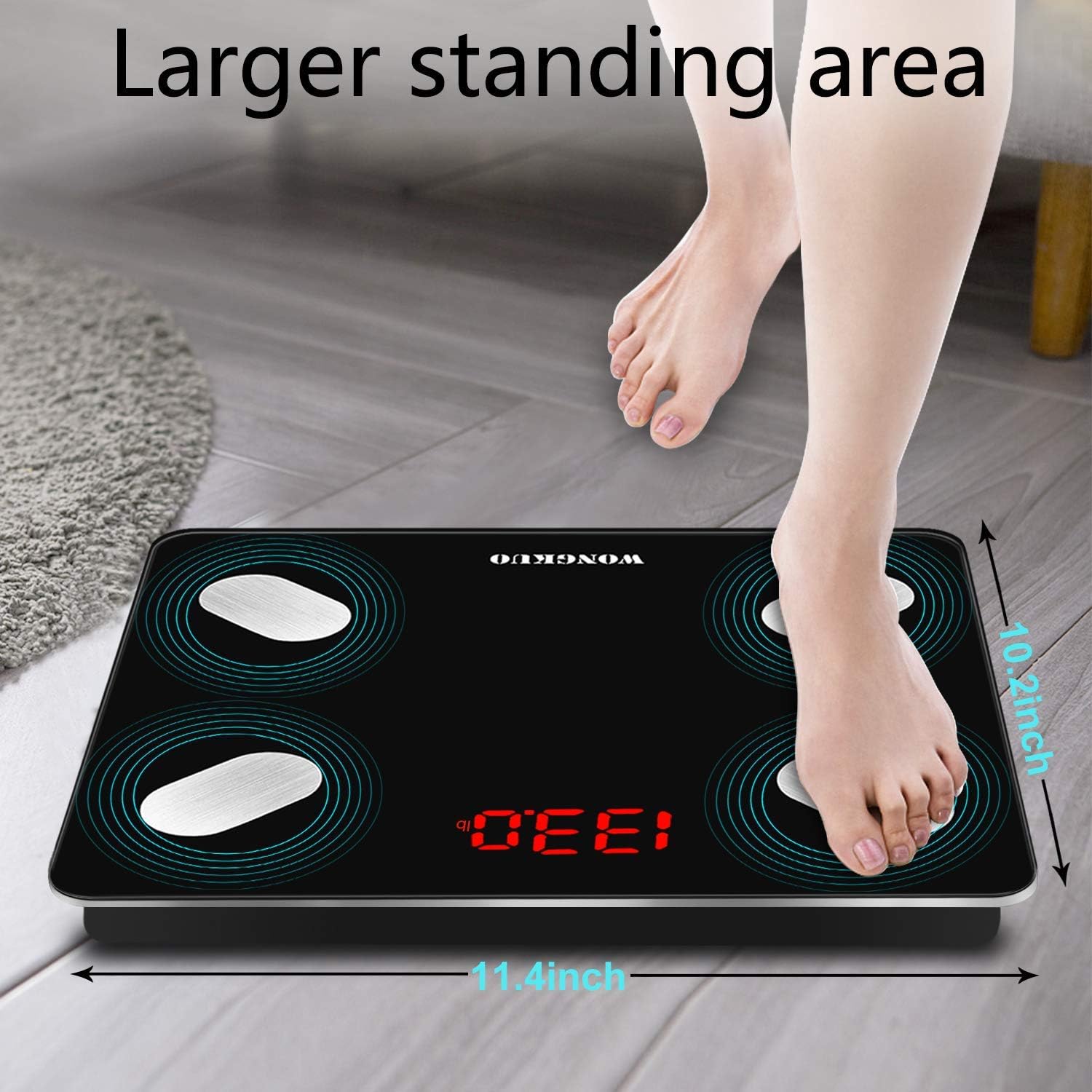 Bluetooth Smart Body Fat Scale WONGKUO 24 Key Body Composition Monitor Wireless Digital Bathroom Weight Scale Health Analyzer Free iOS and Android APP,Sync Data with Apple Health,Google Fit or Fitbit: Health & Personal Care